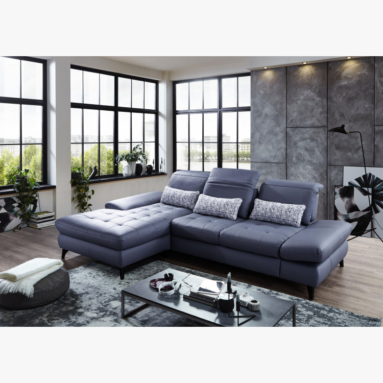 Rohová kožená sedačka s funkcemi, Carolina , Sedačky- 6