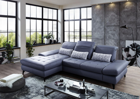 Rohová kožená sedačka s funkcemi, Carolina , Sedačky- 6