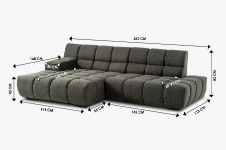 Moderní rohová sedačka levá - modulární , Sedačky- 7