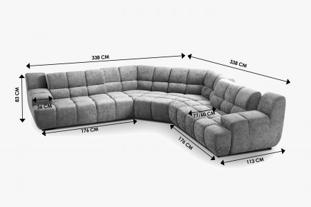 Moderní rohová sedačka levá - modulární , Sedačky- 10