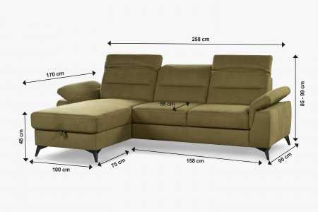 Rohová sedačka do bytů s funkcemi, roh v levo , Rohové sedačky- 3