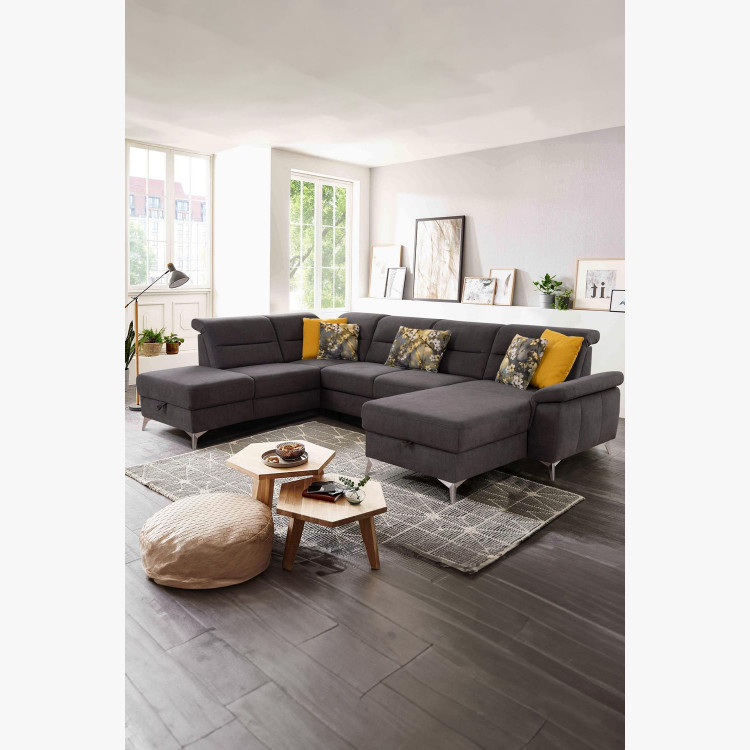 Sedačka ve tvaru u na nožičkách, leva , Sedačky- 2