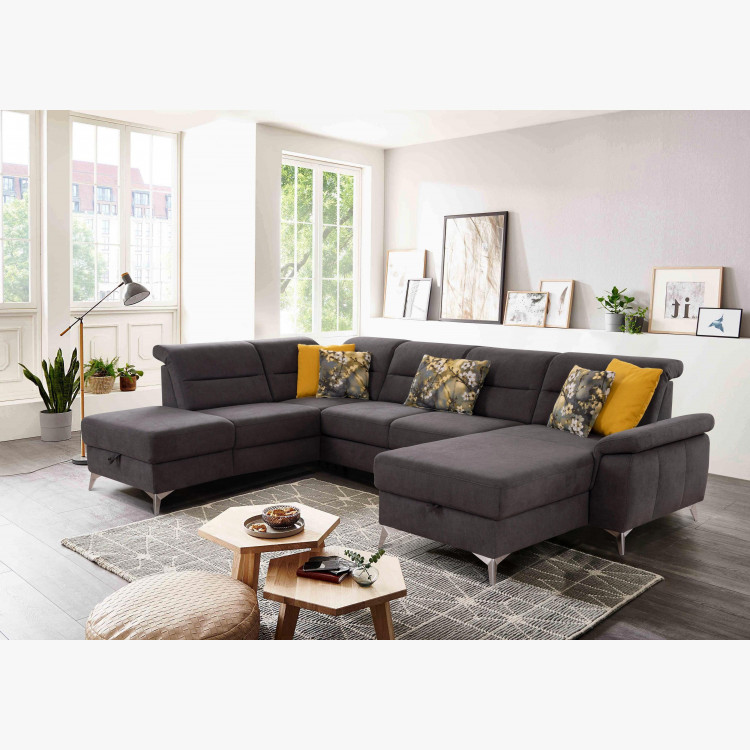 Sedačka ve tvaru u na nožičkách, leva , Sedačky- 3