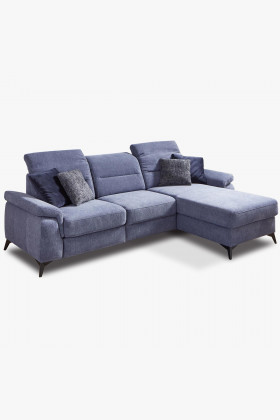 Skandinavisches Stoffsofa mit Relaxfunktion, rechtsseitig