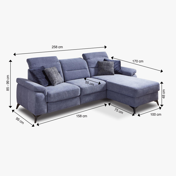 Sedačka s funkcí relaxu roh v pravo , Rohové sedačky- 3