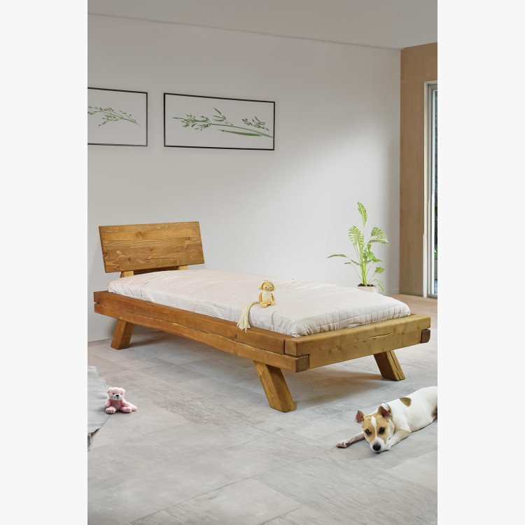 Jednolůžková postel z trámů Miky 90 x 200 cm , Jednolůžkové postele- 2