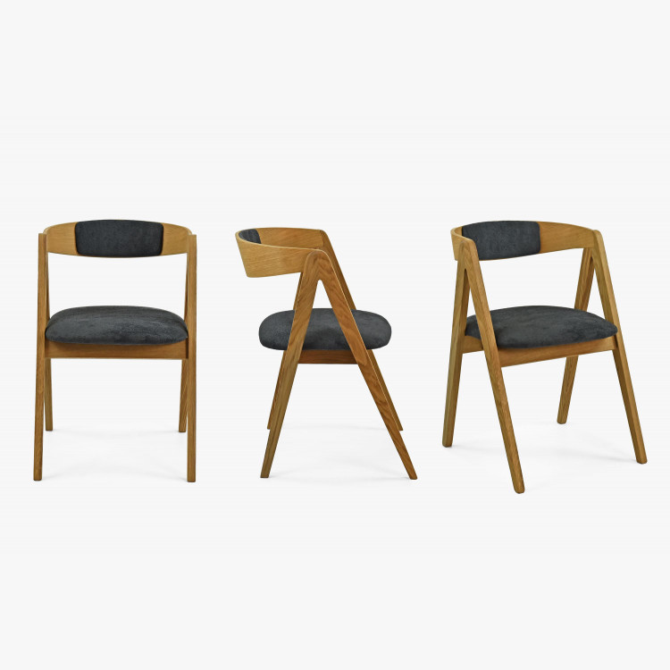 Jidelní židle dub Maja, grafitová barva , Jídelní židle- 7