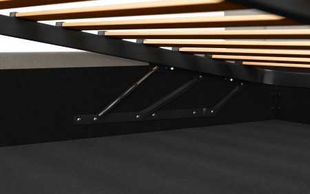 Čaluněná postel s úložným prostorem béžová, 180 x 200 cm , Postele- 5