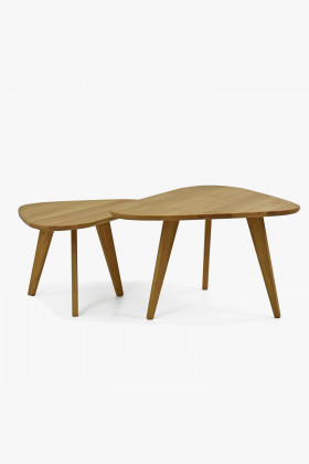 Sada stolků dub masiv, Dino , Konferenční stolky- 1 2