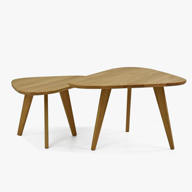 Sada stolků dub masiv, Dino , Konferenční stolky- 2