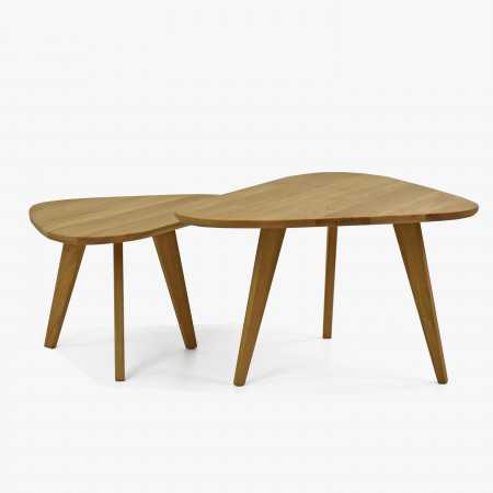 Sada stolků dub masiv, Dino , Konferenční stolky- 2