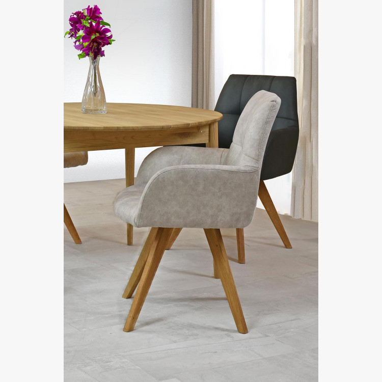 Židle do jídelny v světlo šedé látce, Nebolo , Jídelní židle- 2