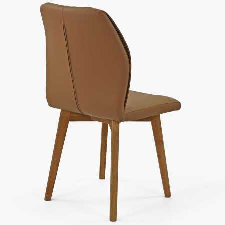 Kožená jídelní židle s dubovýma nohama , Jídelní židle- 5