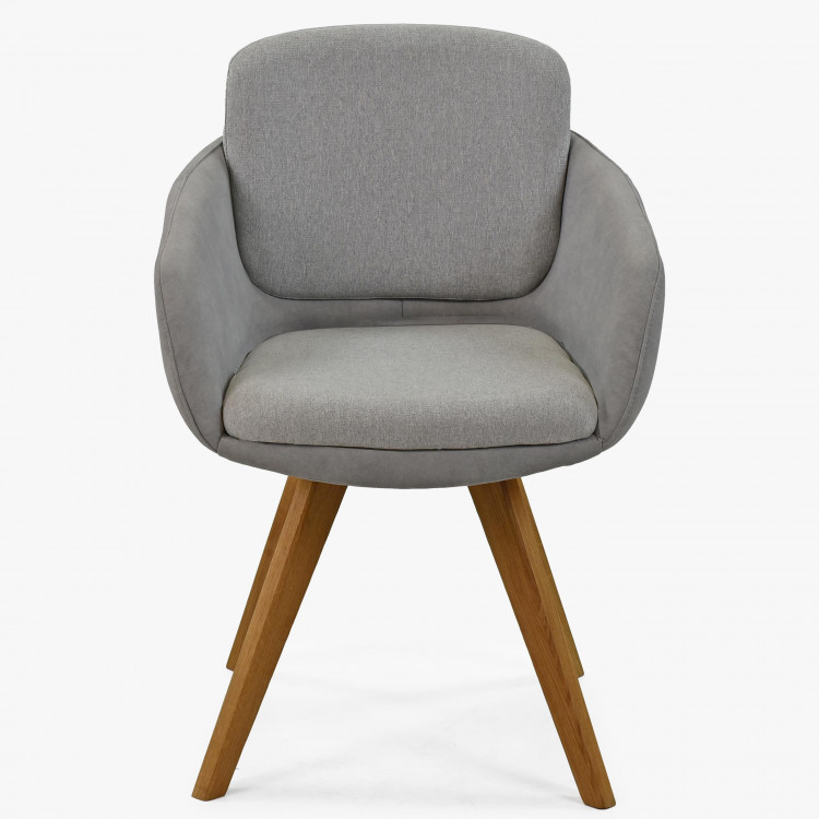 Židle do jídelny šedá s dubovýma nohama , Jídelní židle- 3