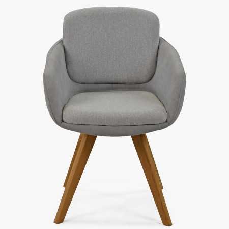 Židle do jídelny šedá s dubovýma nohama , Jídelní židle- 3