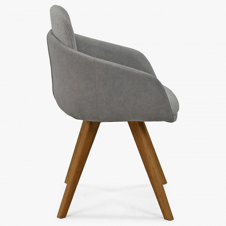 Židle do jídelny šedá s dubovýma nohama , Jídelní židle- 5