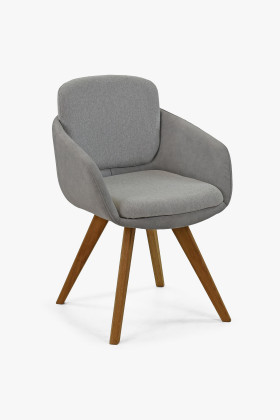 Židle do jídelny šedá s dubovýma nohama , Jídelní židle- 1