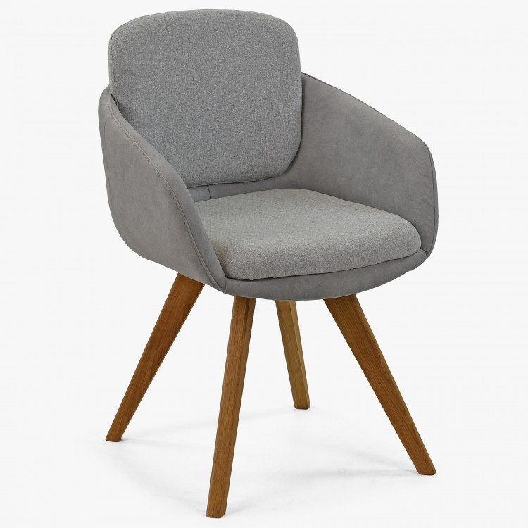 Židle do jídelny šedá s dubovýma nohama , Jídelní židle- 1