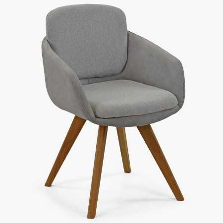 Židle do jídelny šedá s dubovýma nohama , Jídelní židle- 1