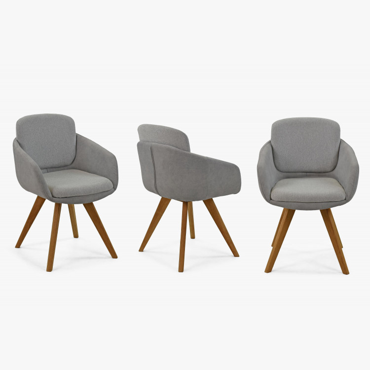 Židle do jídelny šedá s dubovýma nohama , Jídelní židle- 9