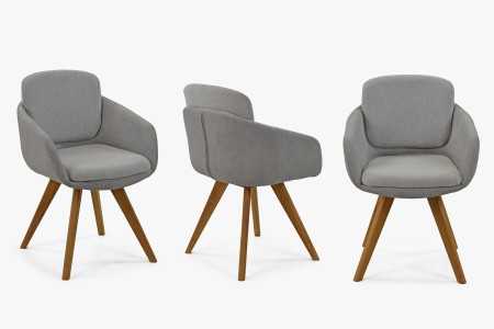 Židle do jídelny šedá s dubovýma nohama , Jídelní židle- 9