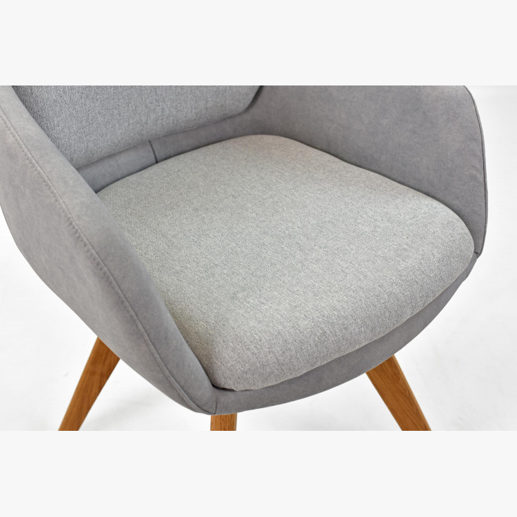 Židle do jídelny šedá s dubovýma nohama , Jídelní židle- 6