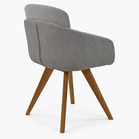 Židle do jídelny šedá s dubovýma nohama , Jídelní židle- 4