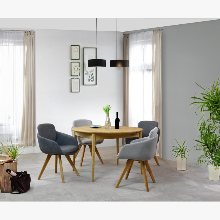 Židle do jídelny šedá s dubovýma nohama , Jídelní židle- 8