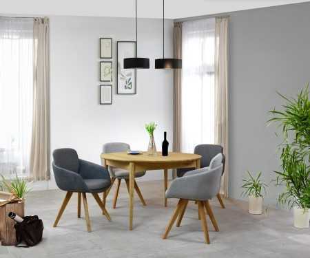Židle do jídelny šedá s dubovýma nohama , Jídelní židle- 8