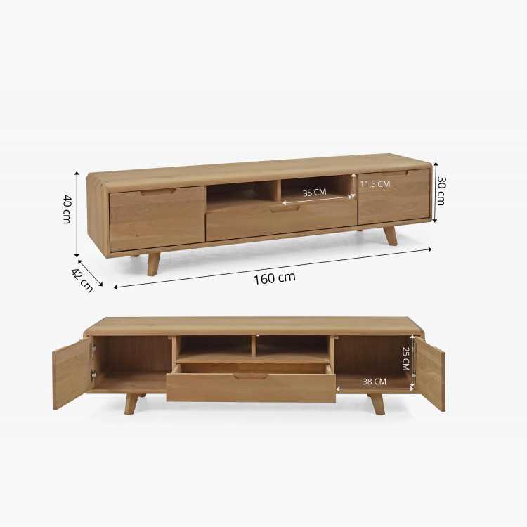 Televizní komoda ze dřeva , dub bílý na nožičkách , TV stolky, Tv Komody- 11