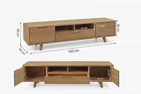 Televizní komoda ze dřeva , dub bílý na nožičkách , TV stolky, Tv Komody- 11