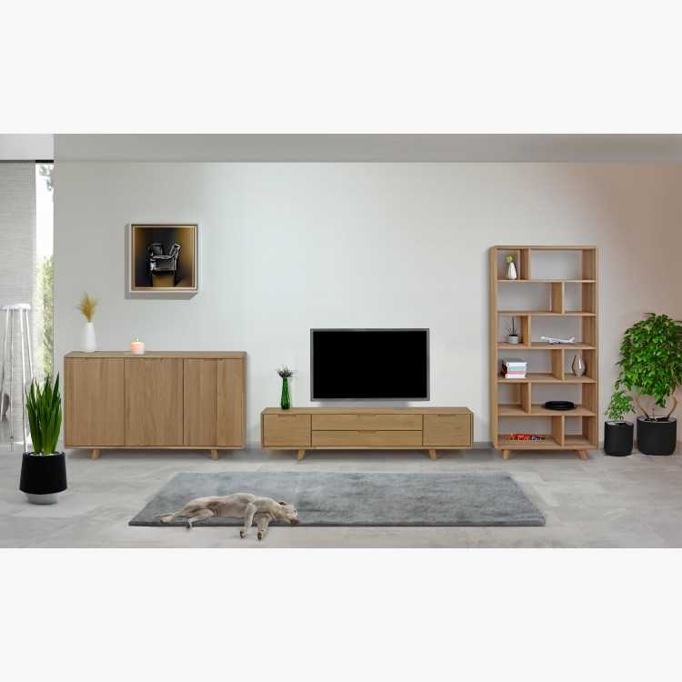 Dubový regál v barvě dub bílý na nožičkách , Dřevěné regály- 7