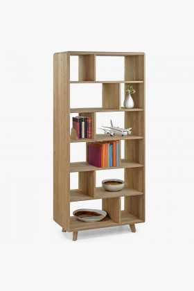 Dubový regál v barvě dub bílý na nožičkách , Dřevěné regály- 1