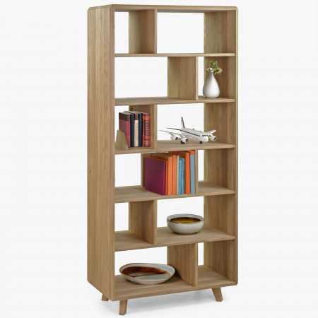 Dubový regál v barvě dub bílý na nožičkách , Dřevěné regály- 1