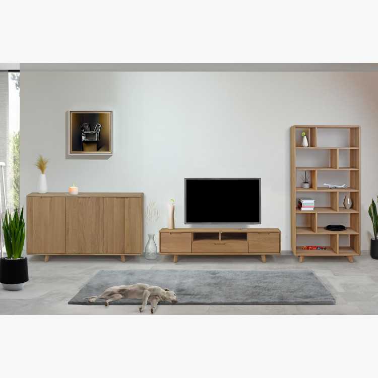 Dubový regál v barvě dub bílý na nožičkách , Dřevěné regály- 6