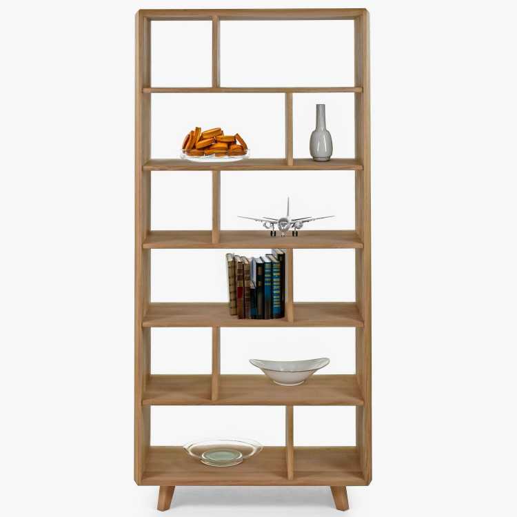 Dubový regál v barvě dub bílý na nožičkách , Dřevěné regály- 5