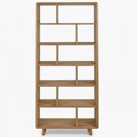 Dubový regál v barvě dub bílý na nožičkách , Dřevěné regály- 9