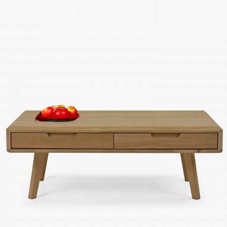 Masivní konferenční stolek s šuplíky, dub bílý , Konferenční stolky- 2