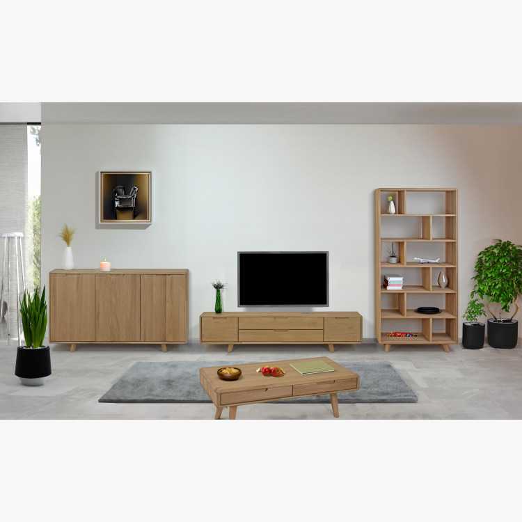 Masivní konferenční stolek s šuplíky, dub bílý , Konferenční stolky- 10