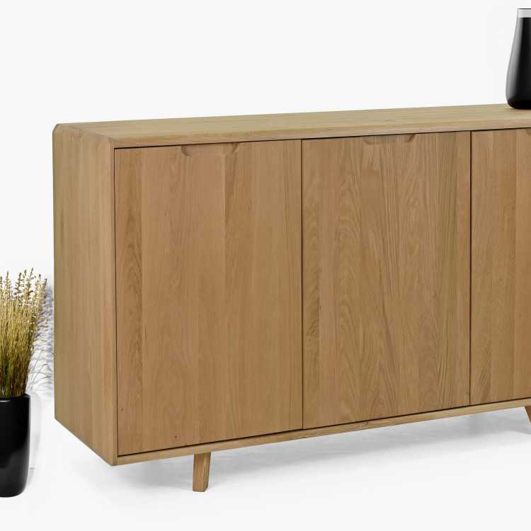 Dubová komoda s dvířky, barva dub bílý , Komody- 3