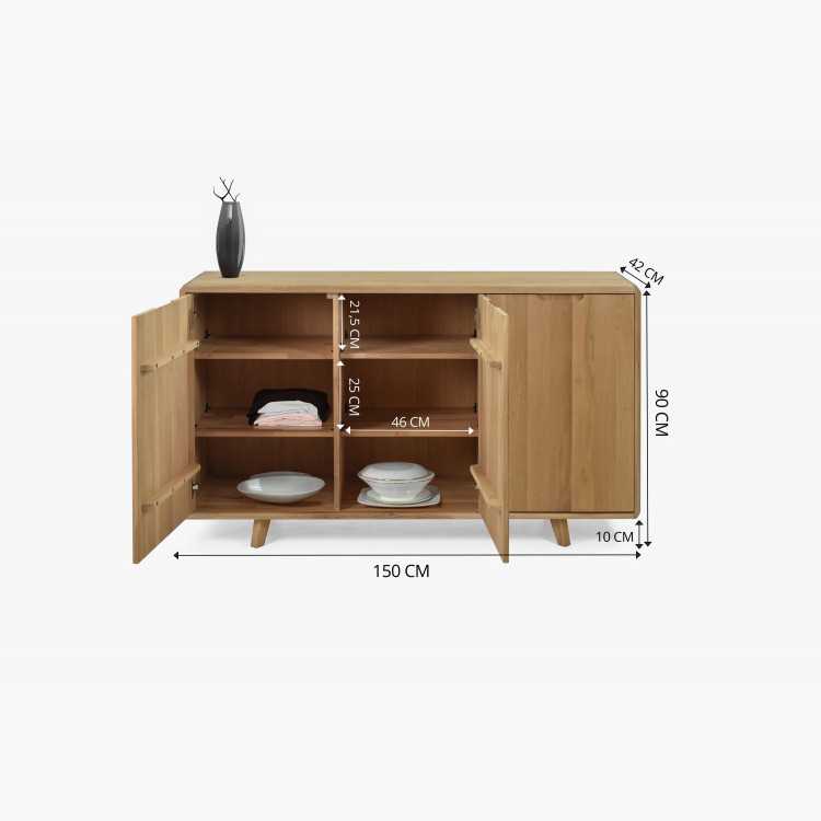 Dubová komoda s dvířky, barva dub bílý , Komody- 9