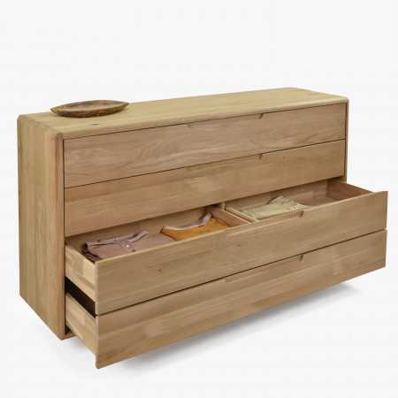 Komoda masív dub bílý do ložnice se šuplíky , Komody- 5