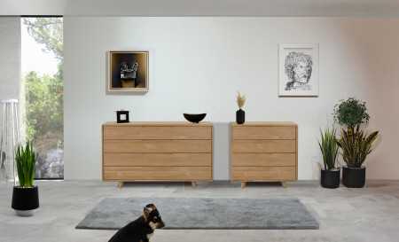 Komoda masív dub bílý do ložnice se šuplíky , Komody- 8