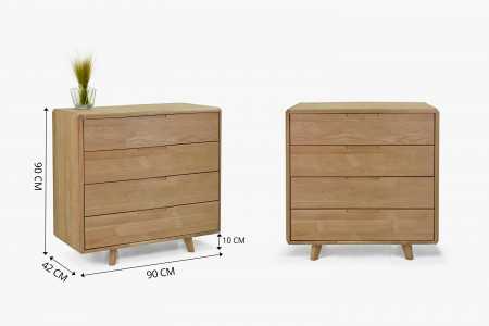 Komoda masív dub bílý do ložnice se šuplíky , Komody- 4