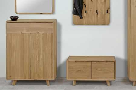 Masivní komoda na boty , dub bílý , Botníky- 4