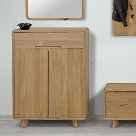 Masivní komoda na boty , dub bílý , Botníky- 2