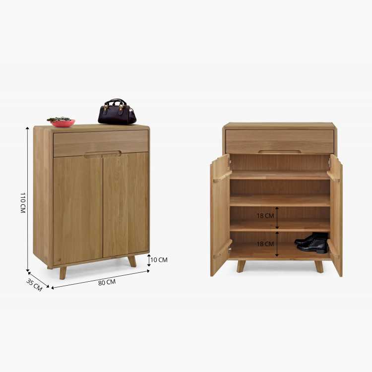 Masivní komoda na boty , dub bílý , Botníky- 6