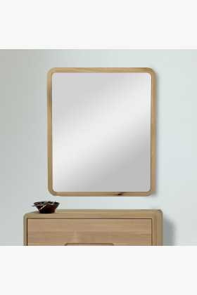 Dubové zrcadlo v barvě dub bílý 70 x 85 cm , Zrcadla- 1 2