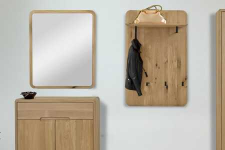 Dubové zrcadlo v barvě dub bílý 70 x 85 cm , Zrcadla- 3