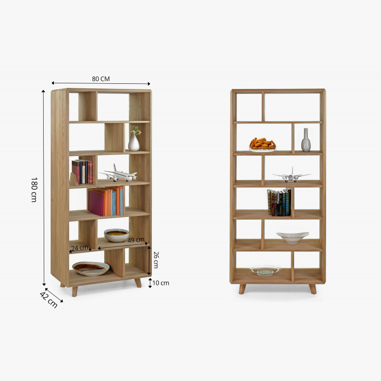 Masivní dubová obývací stěna , barva bianco , Obývací stěny- 5